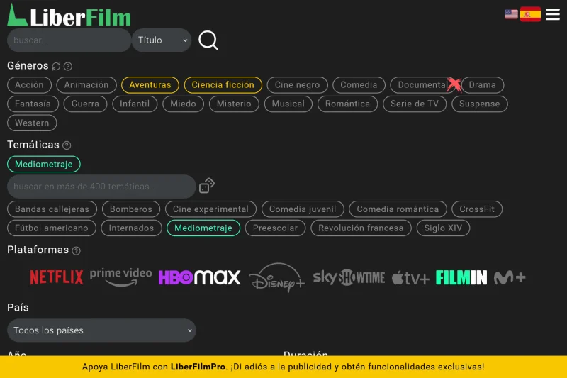 Web design and app for movie and series finder